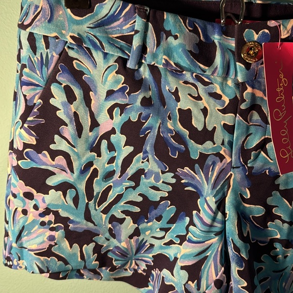 Lilly Pulitzer sz 8 Callahan Knit Short In Too Deep NWT Colorful stretchy Shorts - Picture 2 of 6